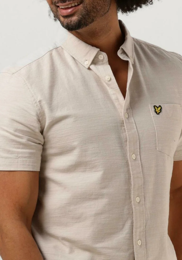 LYLE & SCOTT gebroken wit lyle & scott casual overhemd cotton slub short sleeve shirt