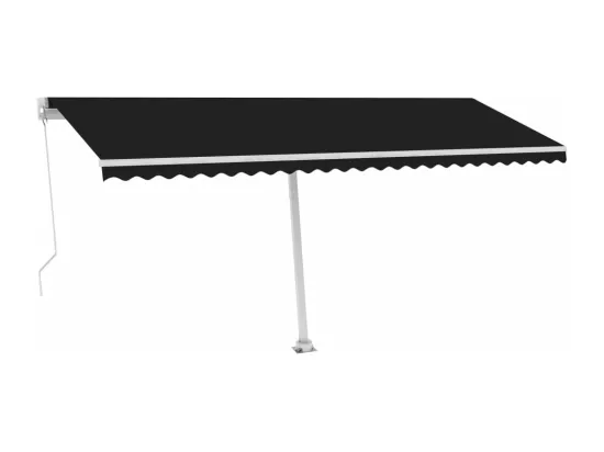 Auvent manuel rétractable avec LED 500x300 cm Anthracite