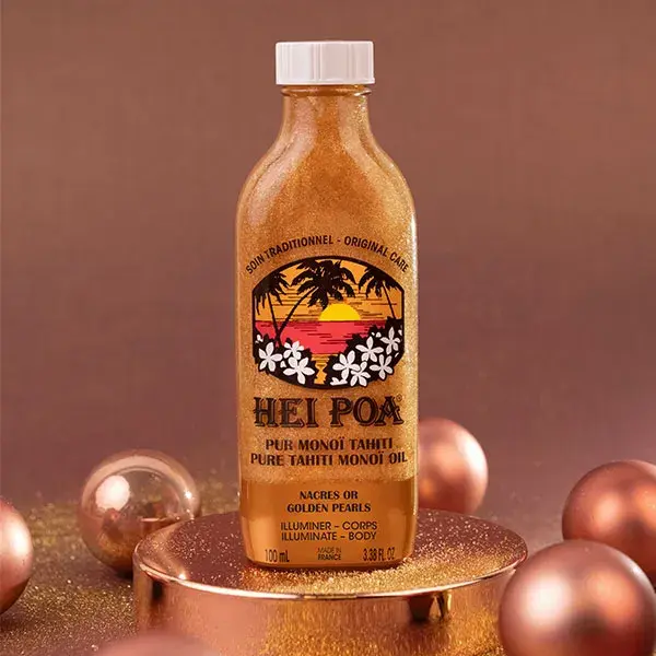 Hei Poa Pure Tahitian Monoi Body Care com Nácar de Ouro 100ml