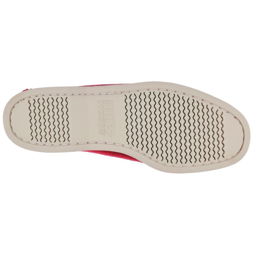 DOCKSIDES SUEDE ROUGE-Chaussures bateau pour homme en suede rouge Portland