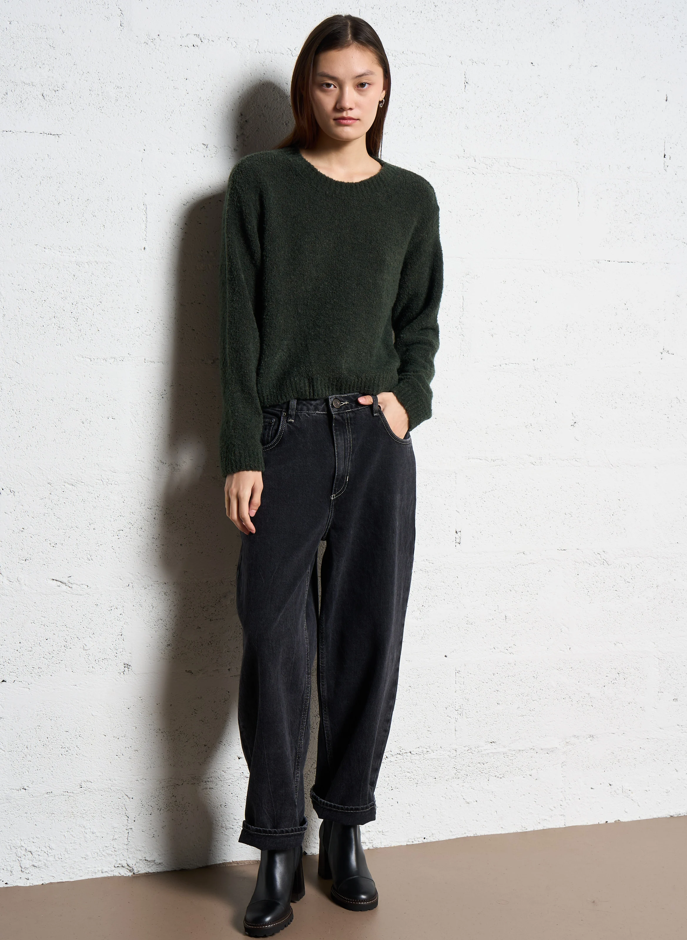 CIKOYA - Pull col rond| Vert