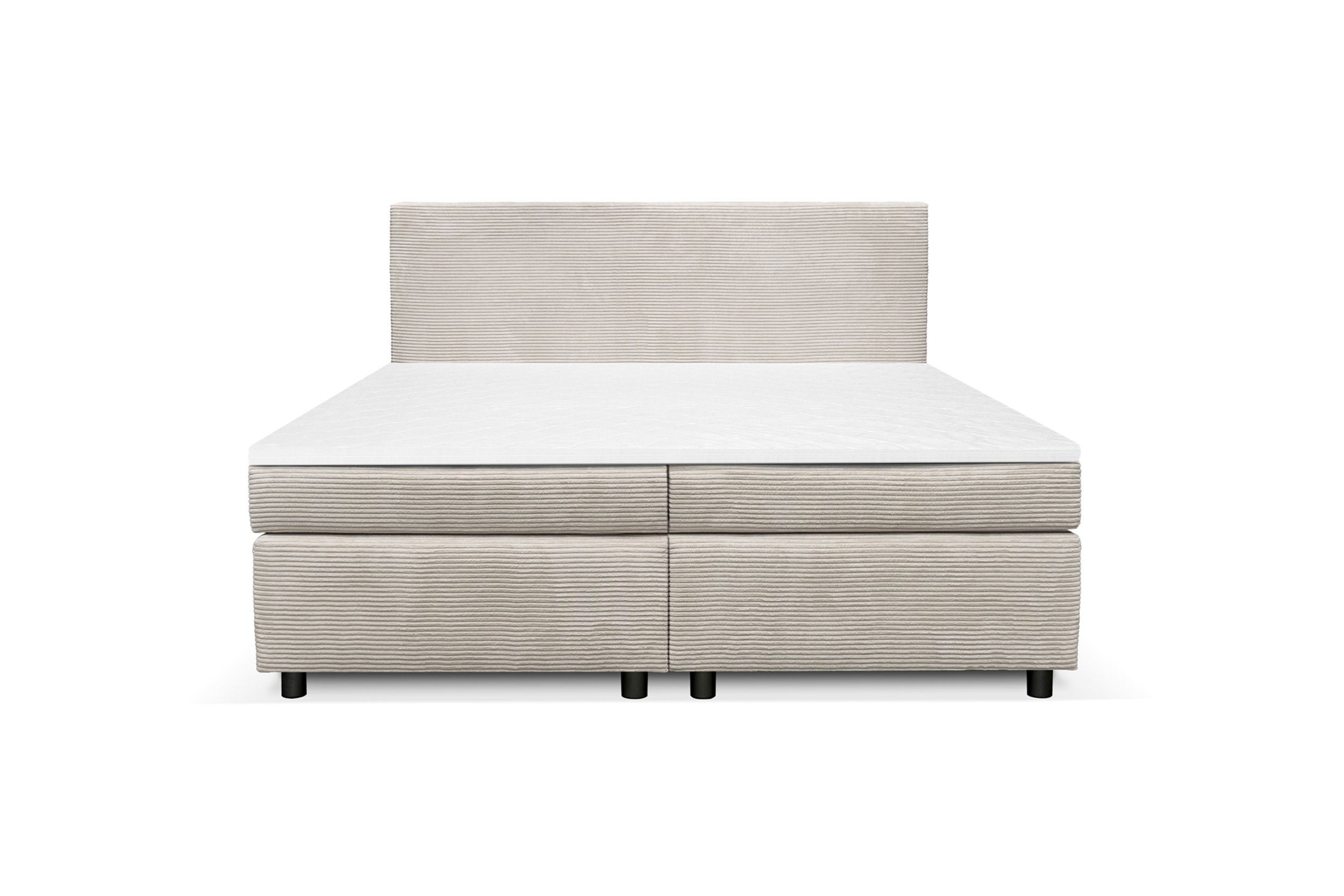 Boxspringbett Paxos Cordstoff Beige 180x200 Hotelbett Bonellfederkern Bett