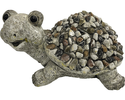 Tuinfiguur, decoratief figuur, Lafiora schildpad, glasvezel, 31 x 21 x 17 cm, grijs