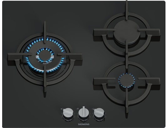 SIEMENS - Plaque gaz EP6A6CI10, iQ500, stepFlame, Verre trempé