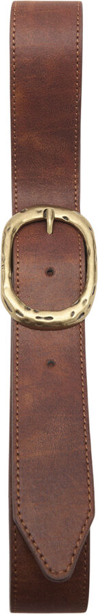 MANGO Textured belt with buckle Brown