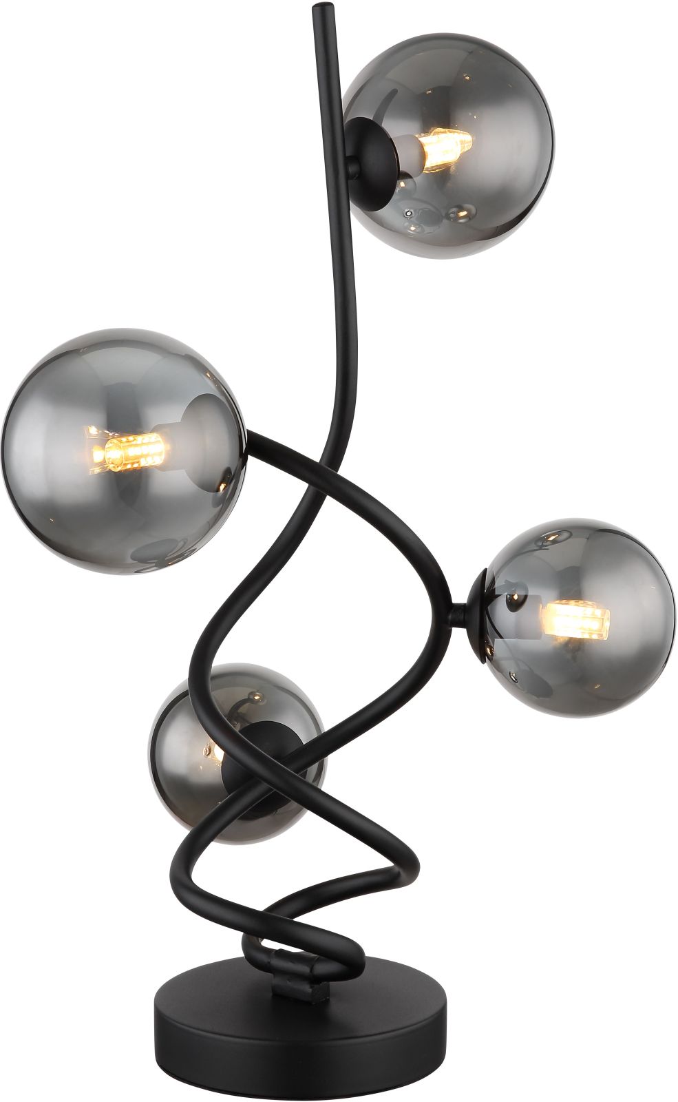 LED-Tischleuchte - schwarz matt - rauchfarben - 52 cm hoch