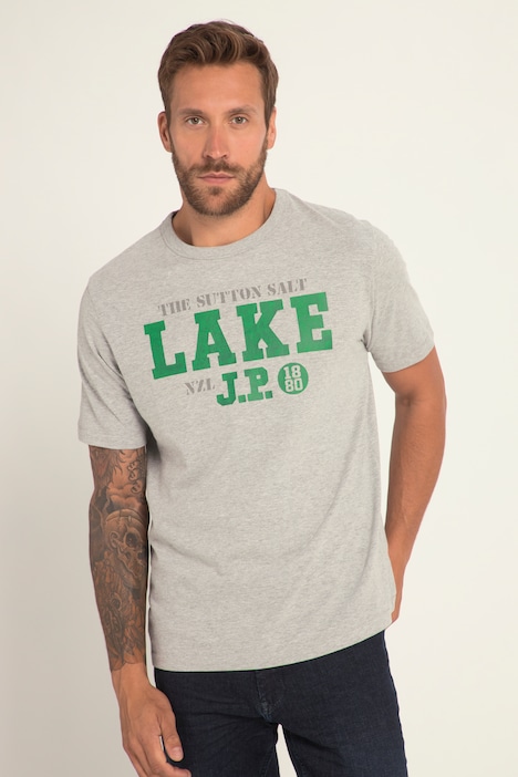 T-Shirt, Halbarm, Melangejersey, LAKE Print, Rundhals