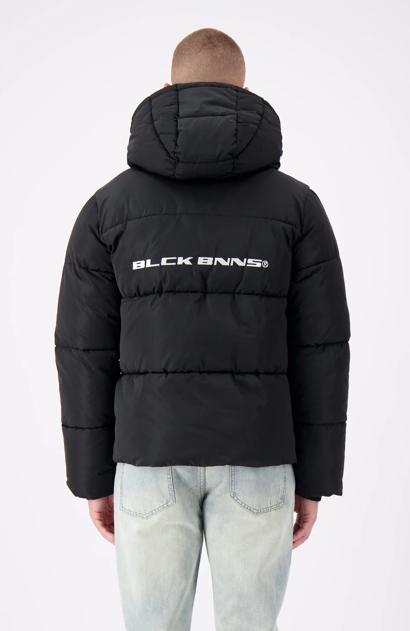 Black Bananas Block Puffer Jas Heren Zwart