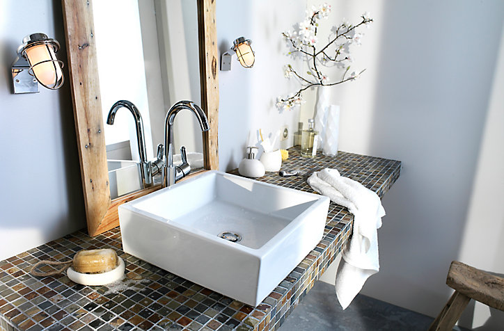 Vasque à poser céramique blanc GoodHome Padma 38,5 cm