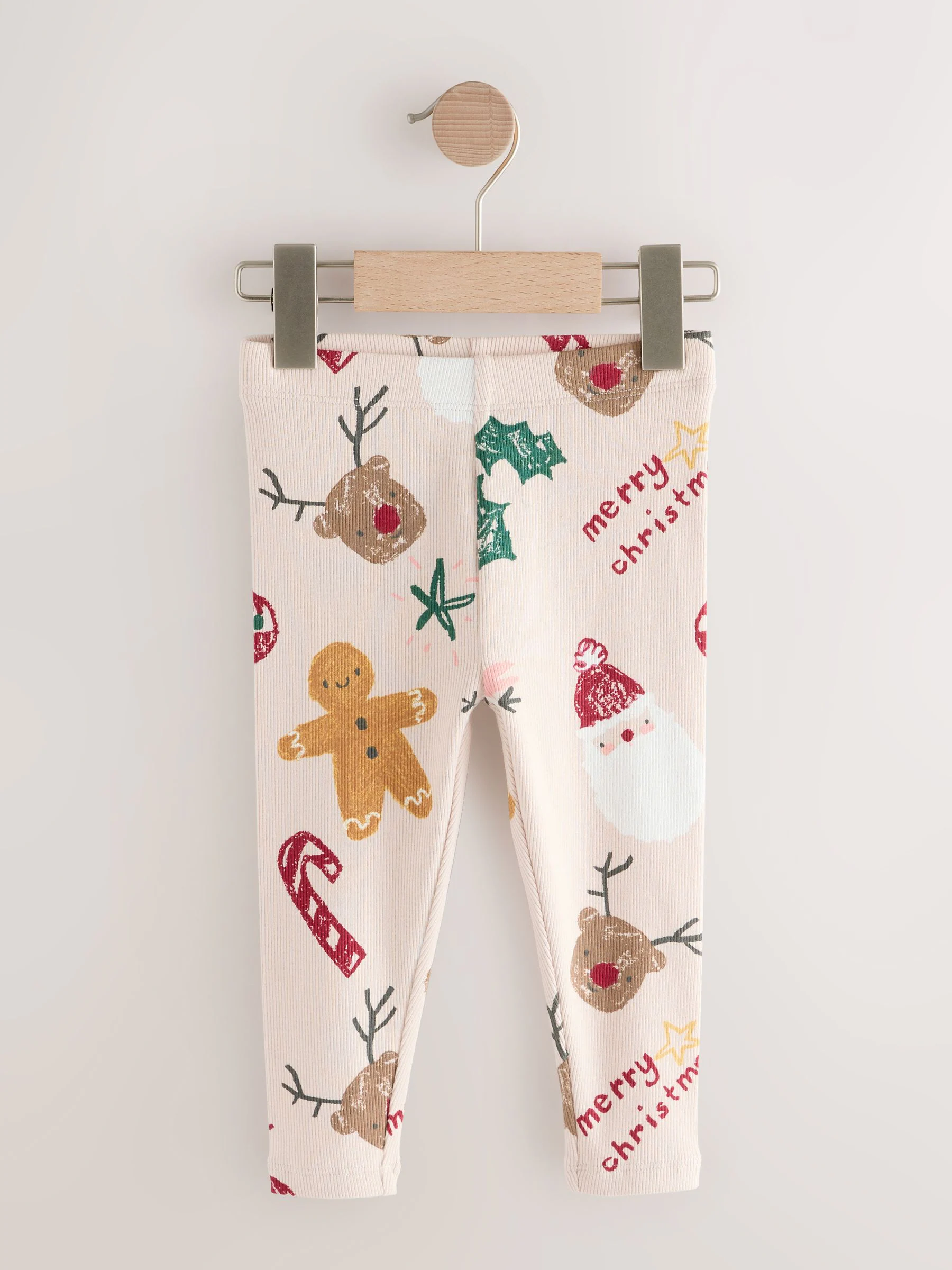 Neutrale kerst - Geribbelde legging (3mnd -7jr)
