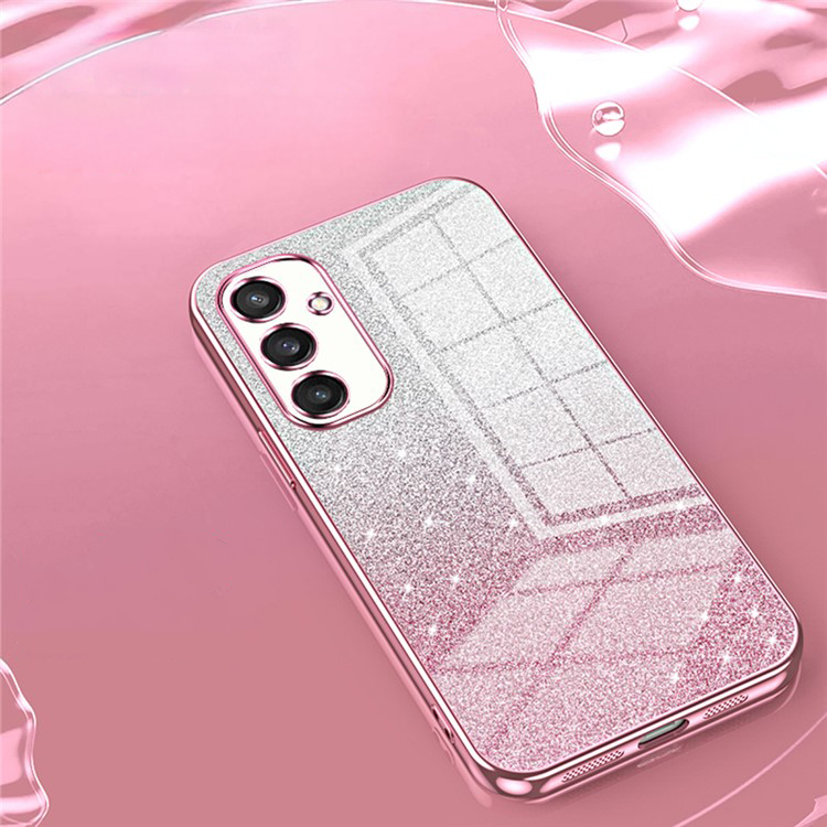 Samsung Galaxy S25 Gummi Case Schutzhülle im Glitzer Design - Violett / Silber