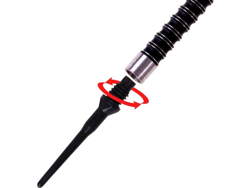Karella Softspitzen Keypoint 100 Stück – Schwarz Softdart-Spitzen 2BA Gewinde (4.7 mm)