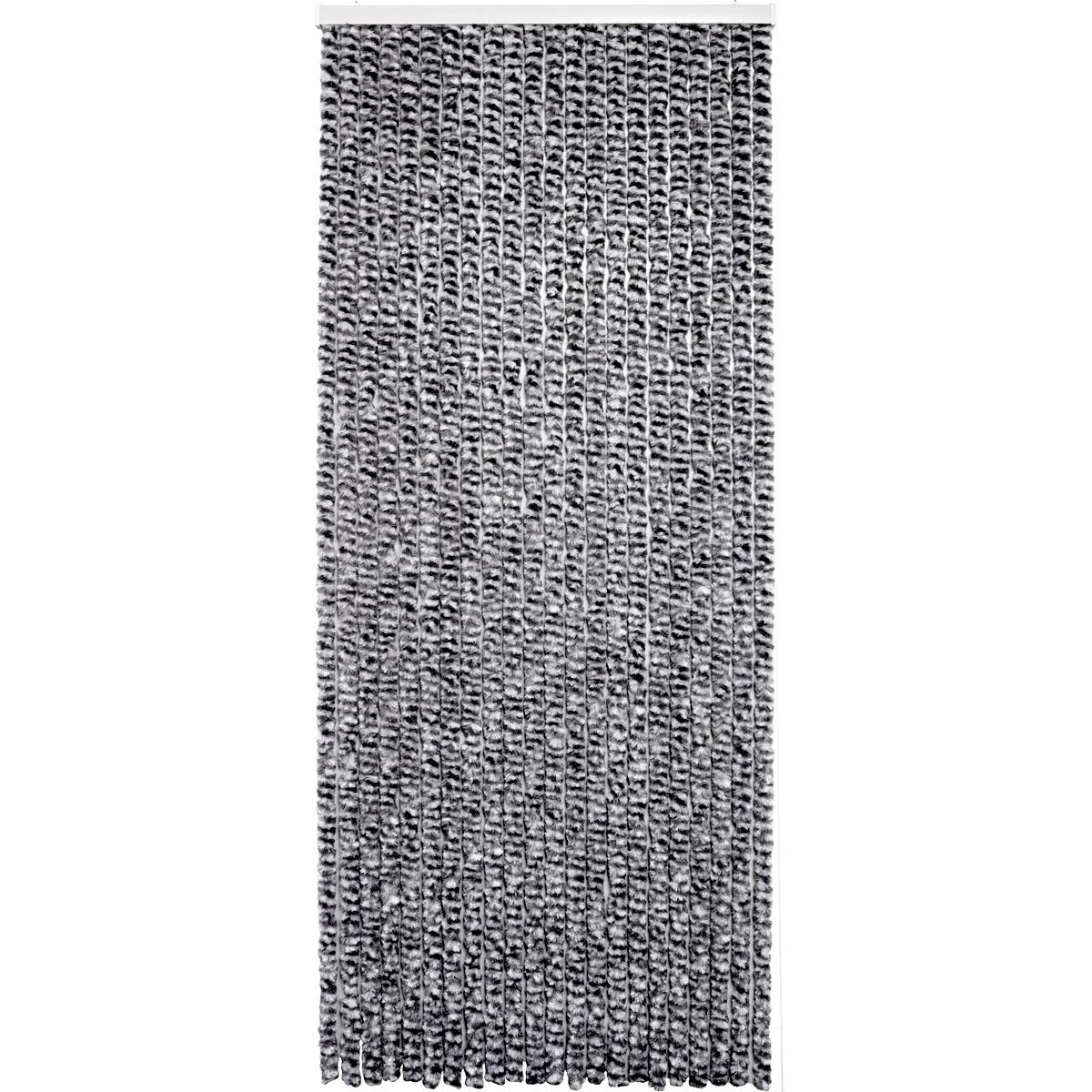 RIDEAU PORTE CHENILLE 90X210CM NOIR BLANC