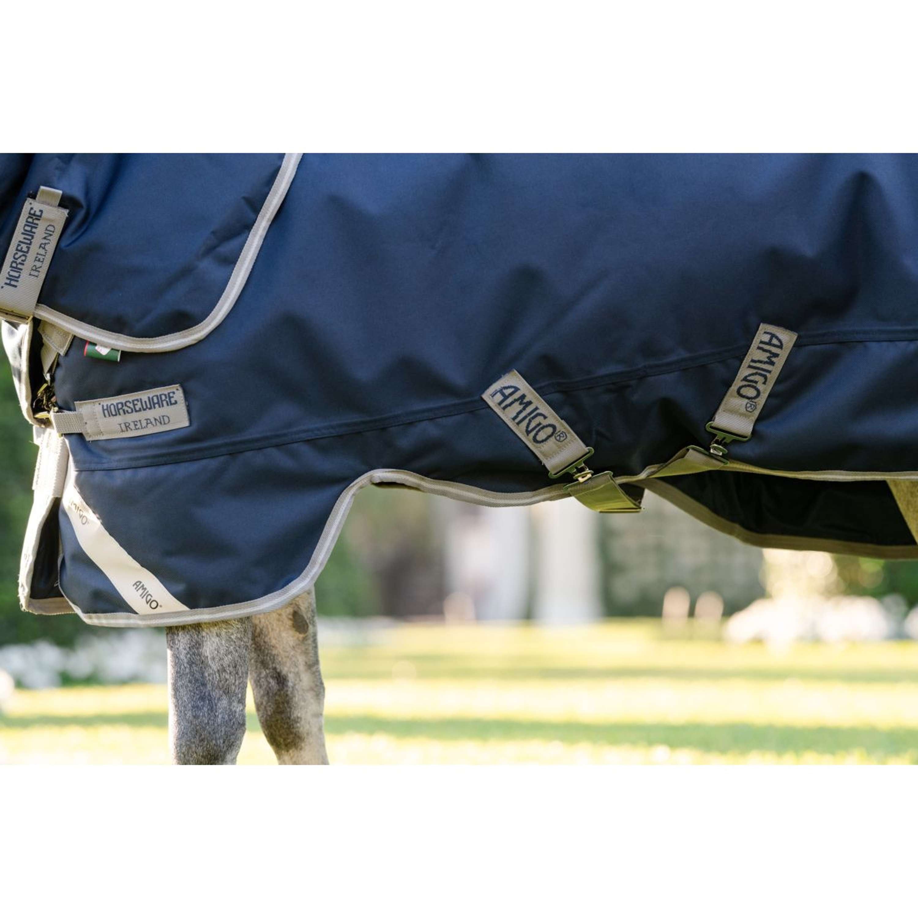 Amigo Turnout Rug 1200D Plus Pony 250g Navy/Titanium Grey/Silver