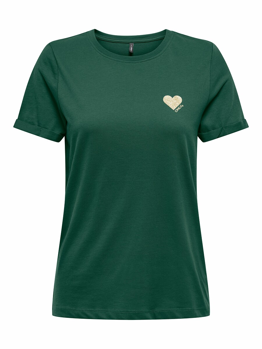 SOMENTE camiseta com estampa de coração pequeno na frente