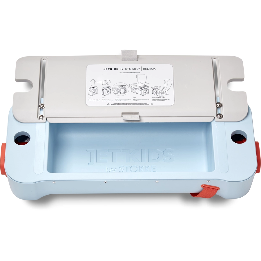 JETKIDS™ BY STOKKE® Aufsitzkoffer BedBox™ Blue Sky und Matratze CloudSleeper™ weiß