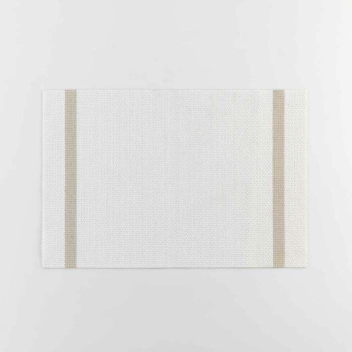 SET DE TABLE 30X45CM PVC ET FILS METALLISES GOLDIRA BLANC OR