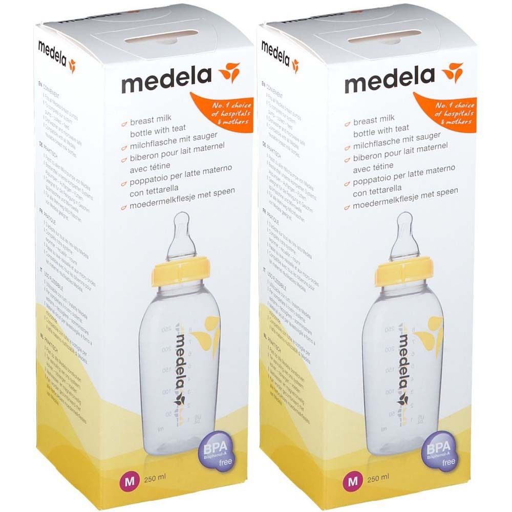 Medela Muttermilchflasche 250ml mit Medela Silikonsauger M