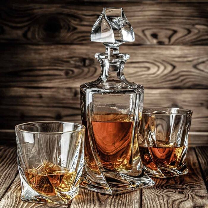 Whisky Karaffel Sæt Med 2 Glas - Mikamax