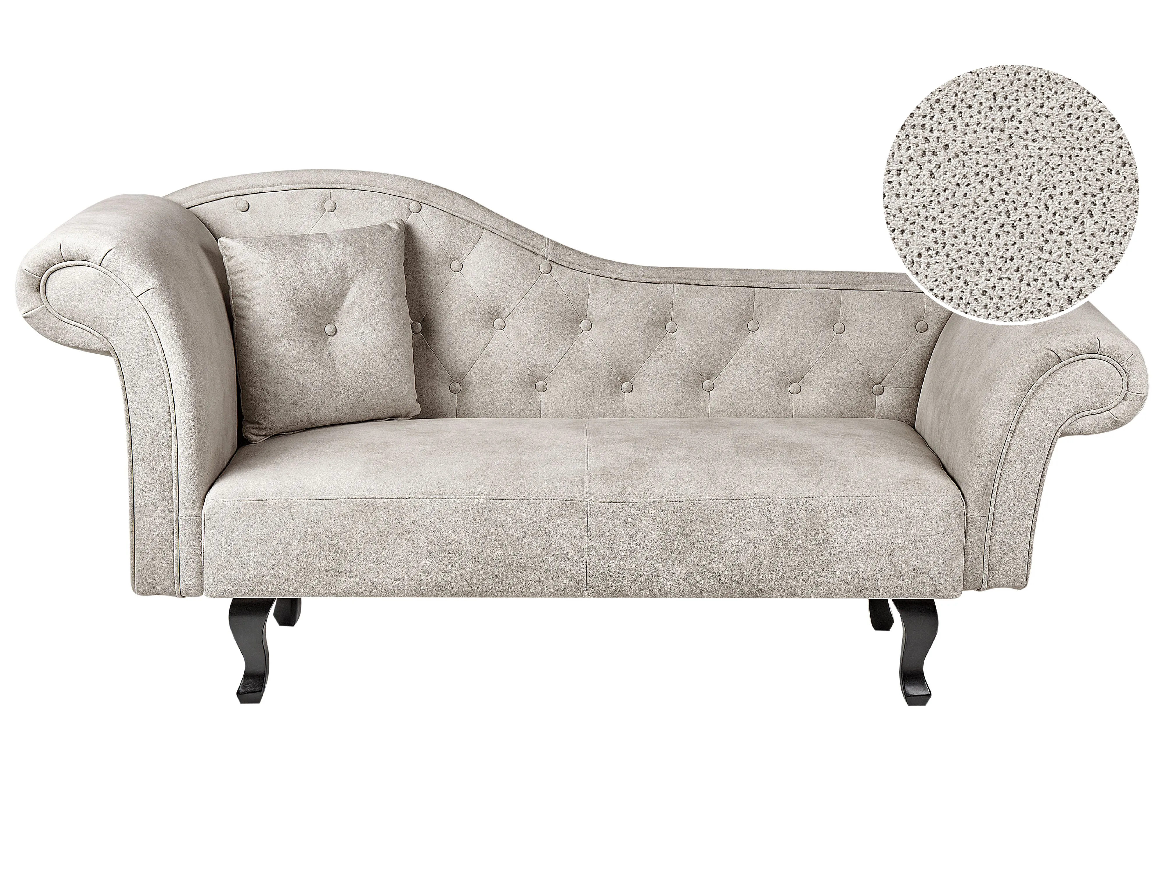 Linkszijdige chaise longue LATTES II Fluweel Taupe