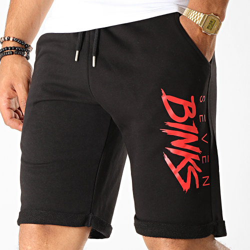Short Jogging Logo Noir Rouge