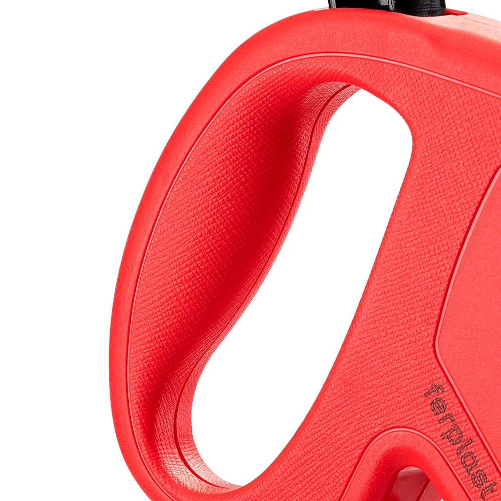 Laisse rétractable pour chiens de taille moyenne flippy one tape s, sangle extensible 4 m, max 15 kg, rouge