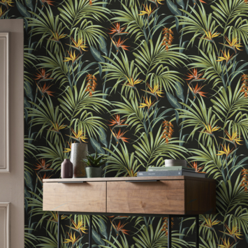 Vliesbehang Strelitzia donker (111756)