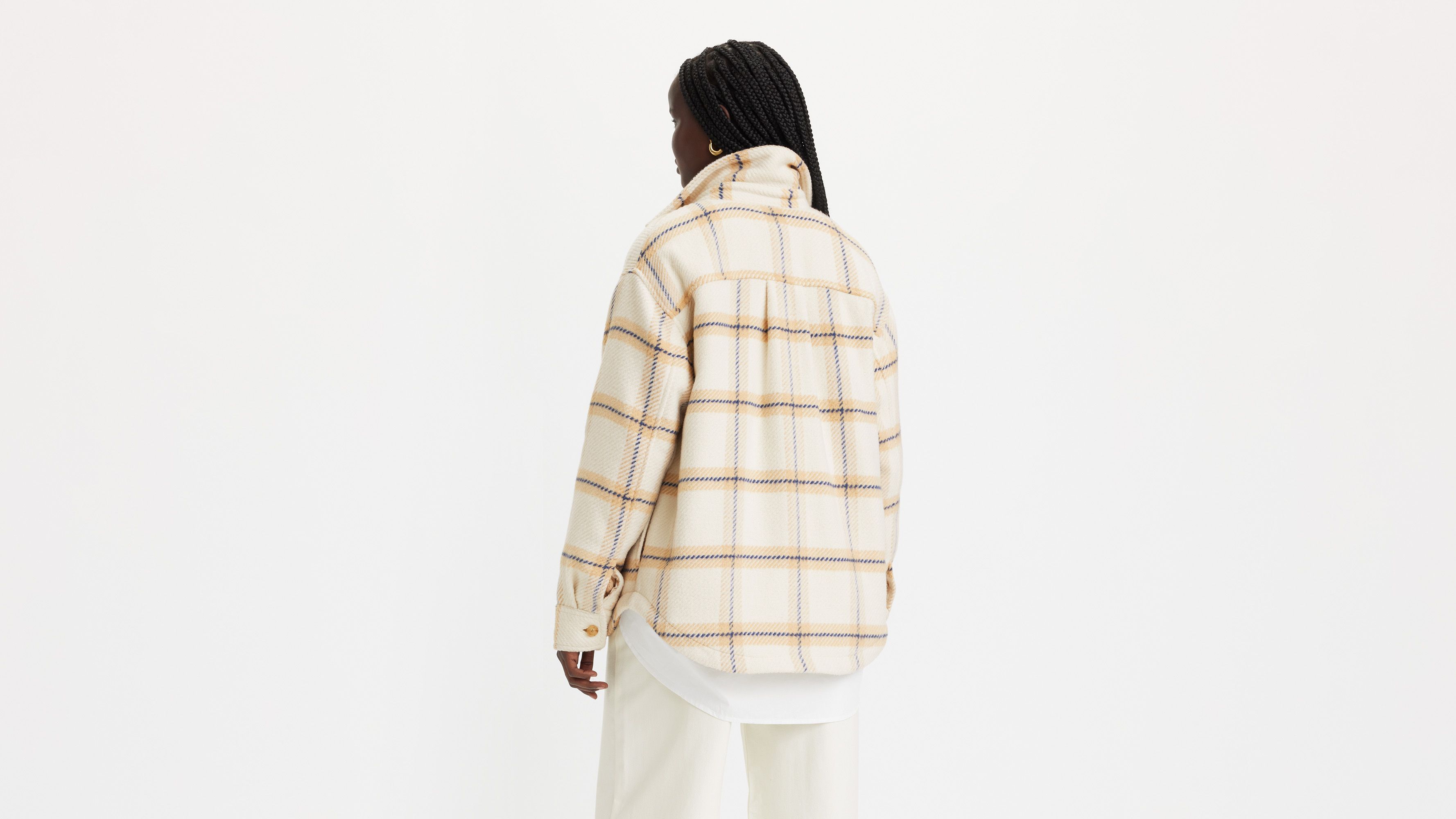 Veste-chemise Nola - Etta Plaid Almond Buff - Beige
