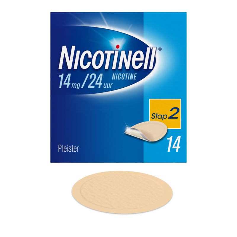 Nicotinell Pleisters 14 MG Voor Stoppen Met Roken 14 Stuks