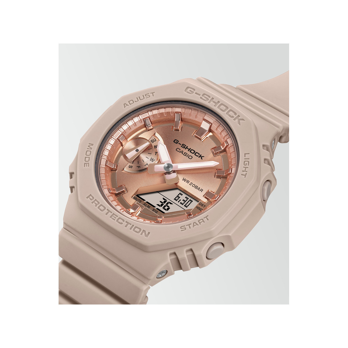Montre CASIO G-SHOCK femme bracelet résine rose pale