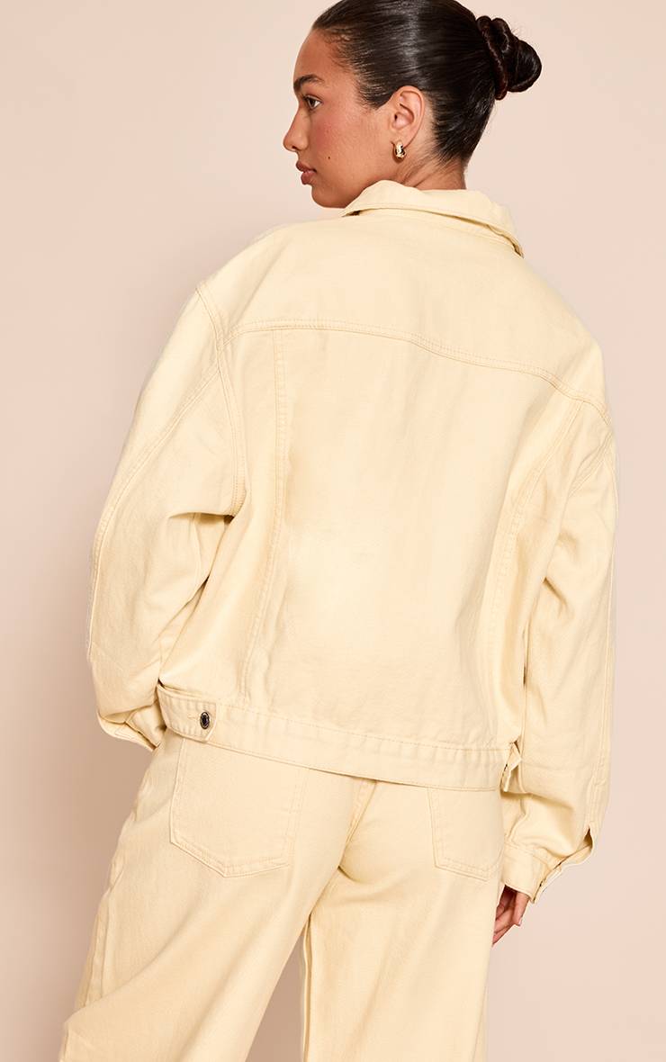 Pale Yellow Veste En Jean Classique Oversize