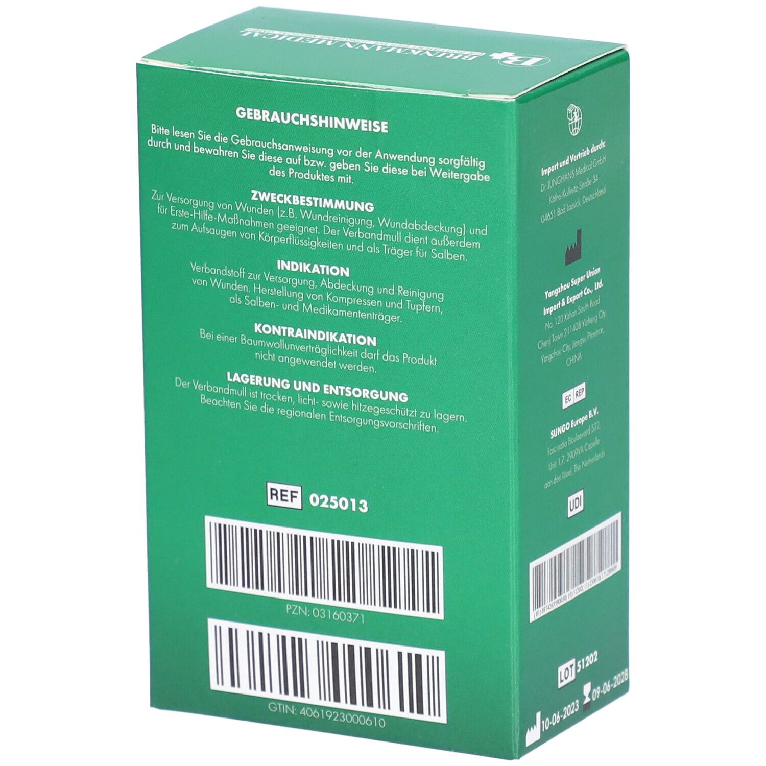 Verbandmull zickzack gelegt 10 cm x 2 m