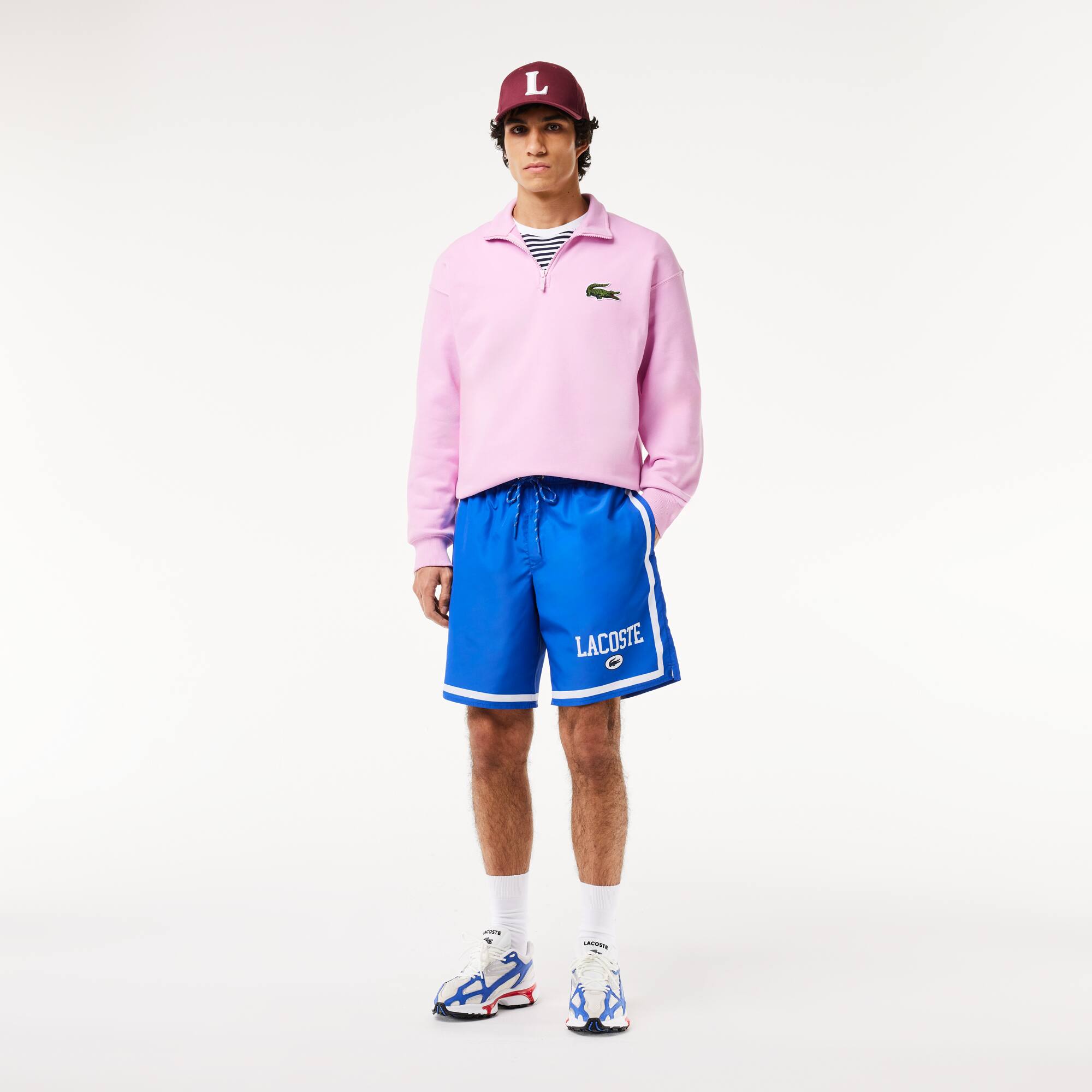 Short de bain long imprimé Lacoste Maillots de bain - Bleu - Lacoste - Homme