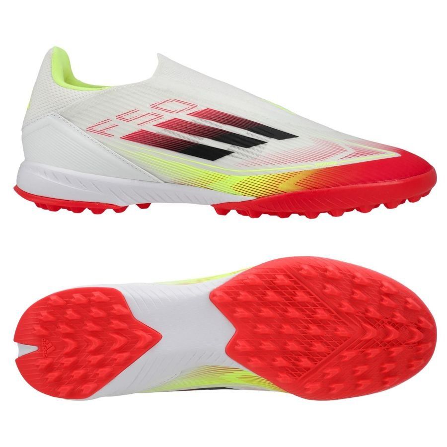 adidas F50 League Laceless TF Pure Victory - Blanc/Noir/Jaune