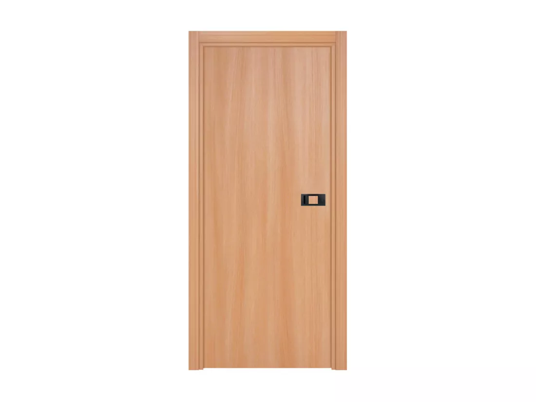 Bloc-porte pose fin de chantier collection Premium Miro avec poignée Exclusive noire, H.204 x l.63 cm, aspect chêne naturel, réversible