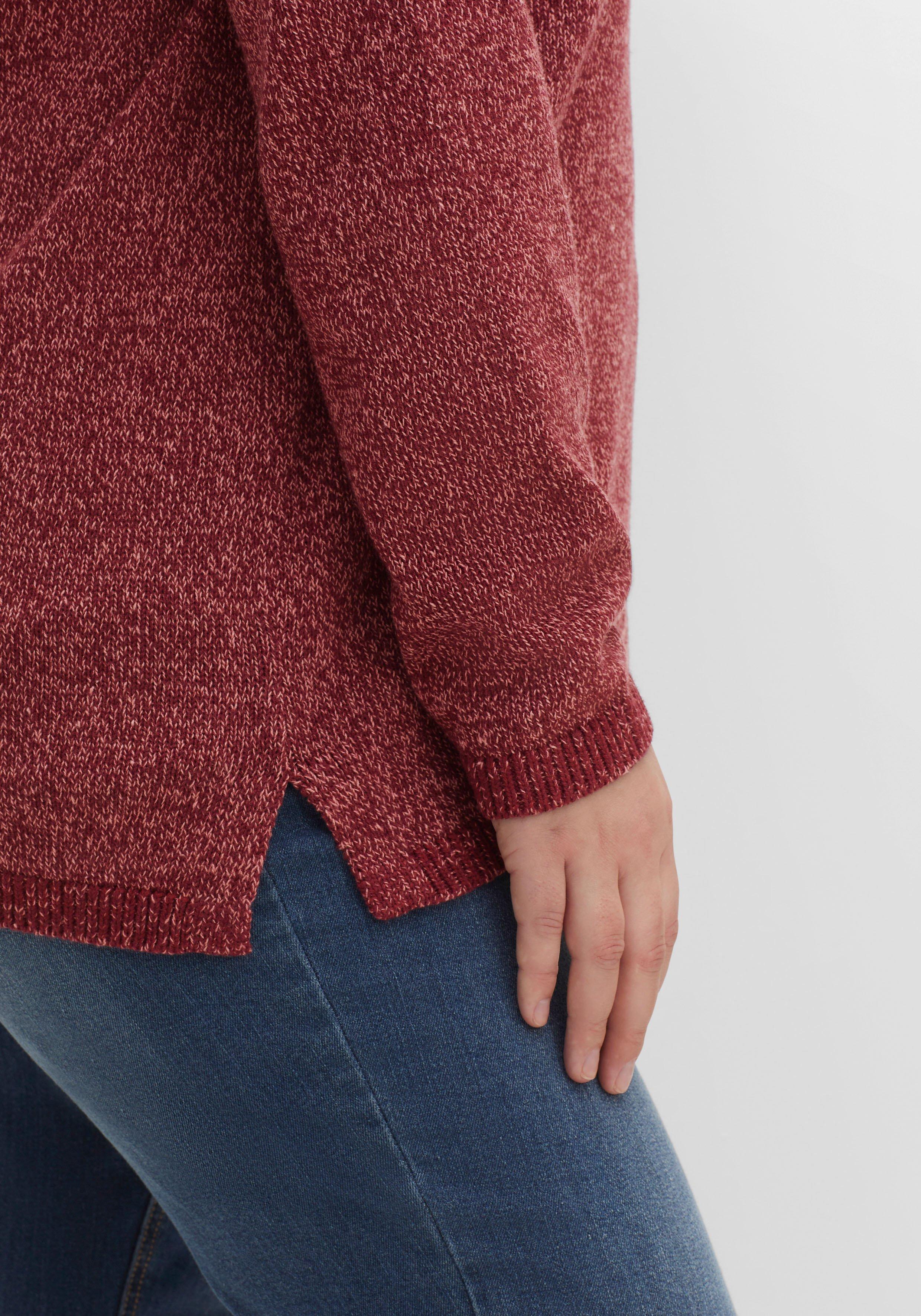 Pullover mit weitem Kragen, in melierter Optik