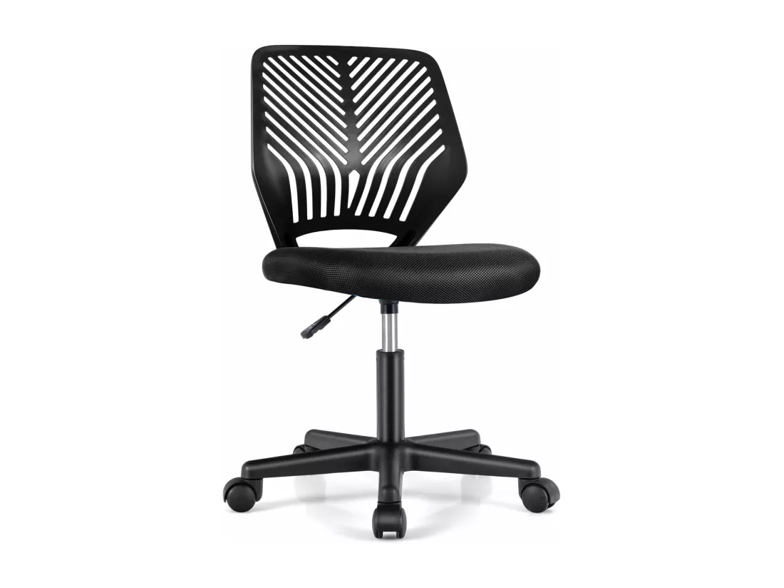Chaise de Bureau Pivotante Enfants avec Hauteur Réglable 77-89cm, Siège à roulettes avec Dossier Ergonomique & Base à 5 Étoiles, Charge 150kg pour Enfant Adolescent Adulte(Noir)