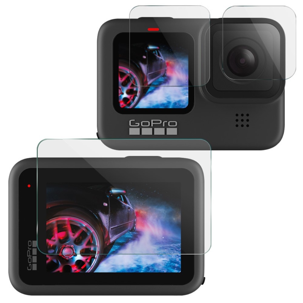 (3-tlg. Set) GoPro Hero 9 Black Panzer Glas Display (1x Kamera / 1x Display) - Transparent