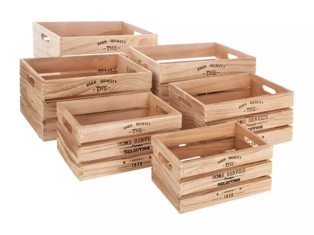 Lot de 6 Cagettes de Rangement 
