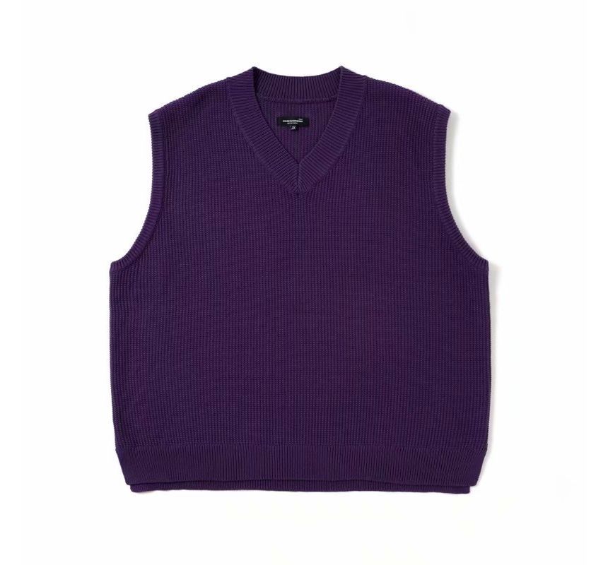 Adotuastic - V-hals effen wafel oversized trui vest