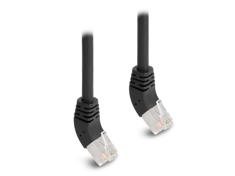 Delock Patchkabel 45° oben gewinkelt Cat 6A, S/FTP, 2 m, Sc Delock RJ45 Netzwerkkabel Cat.6A S/FTP 45° nach oben gewinkelt 2 m schwarz