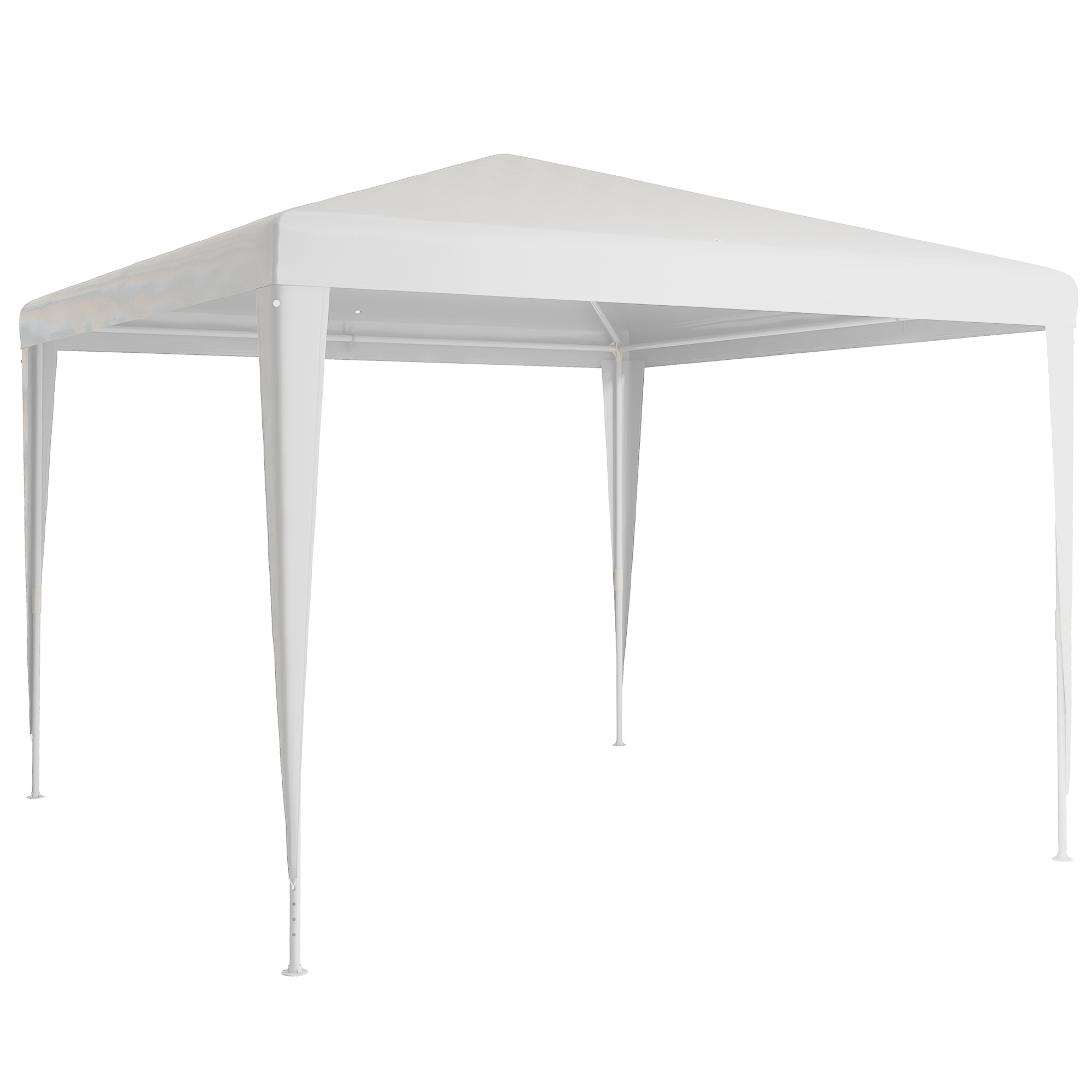 Tenda/Gazebo de Jardim Desmontável Outsunny 3x3m com 4 Orifícios de Drenagem e Estrutura de Aço para Terraço, Pátio, Camping ao Ar Livre, Branca