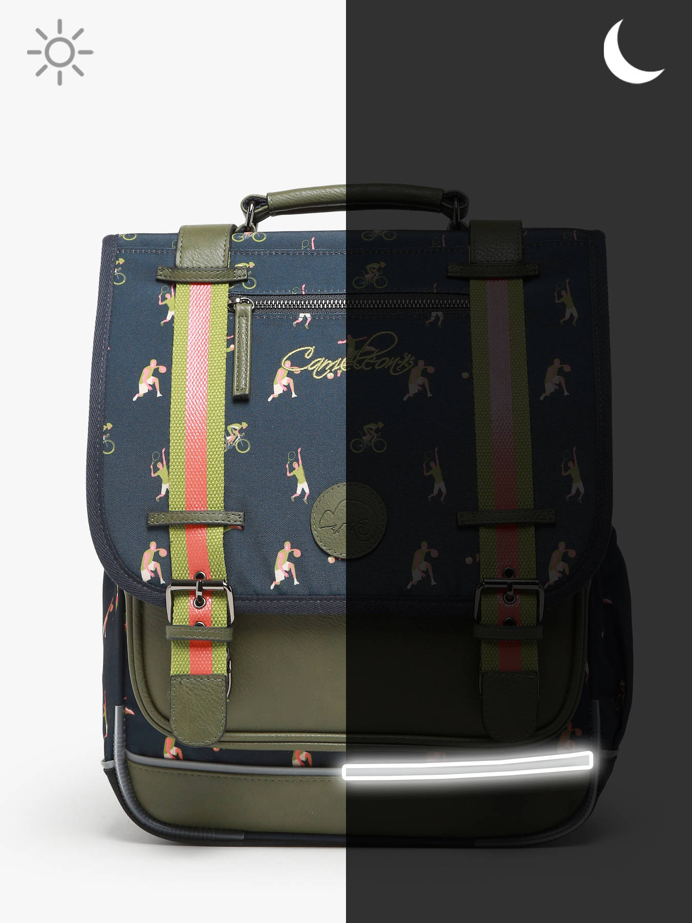 Sac  dos Vintage Urban 2 compartiments CAMELEON