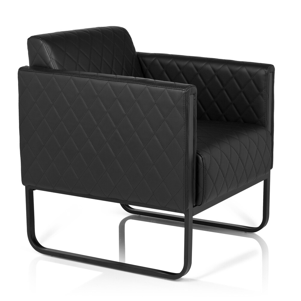 Polstersessel ARUBA BLACK Kunstleder mit Armlehnen hjh OFFICE