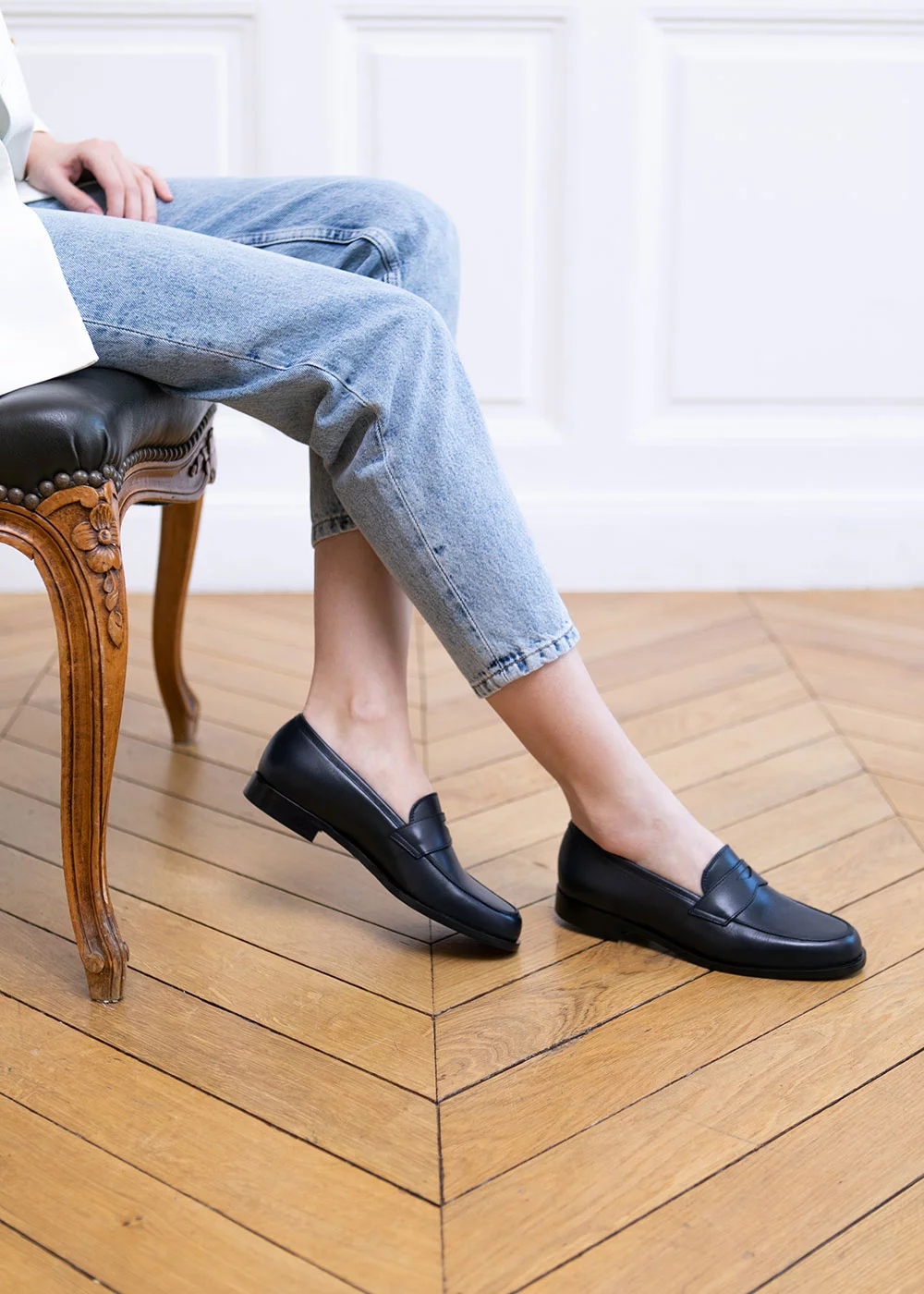 MOCASSIN ROMA CUIR MARINE