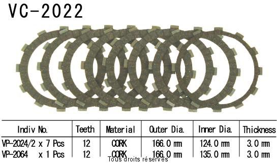 Kyoto - Disques garnis d'embrayage VC2022