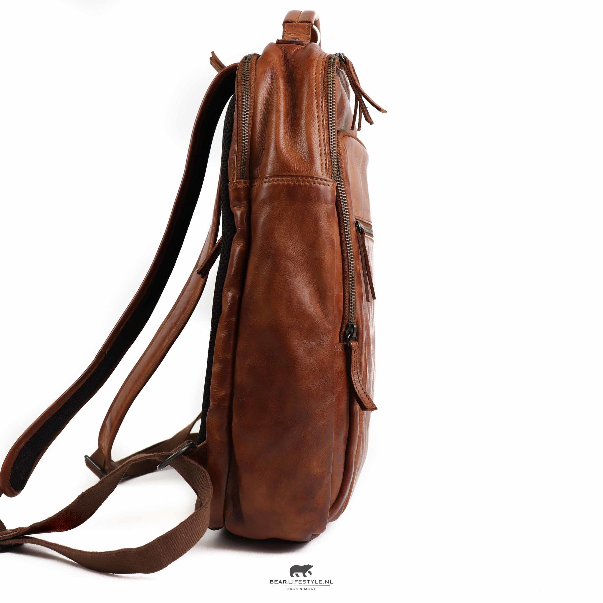 Rugzak 'Ties' cognac - CL 40848 Cognac