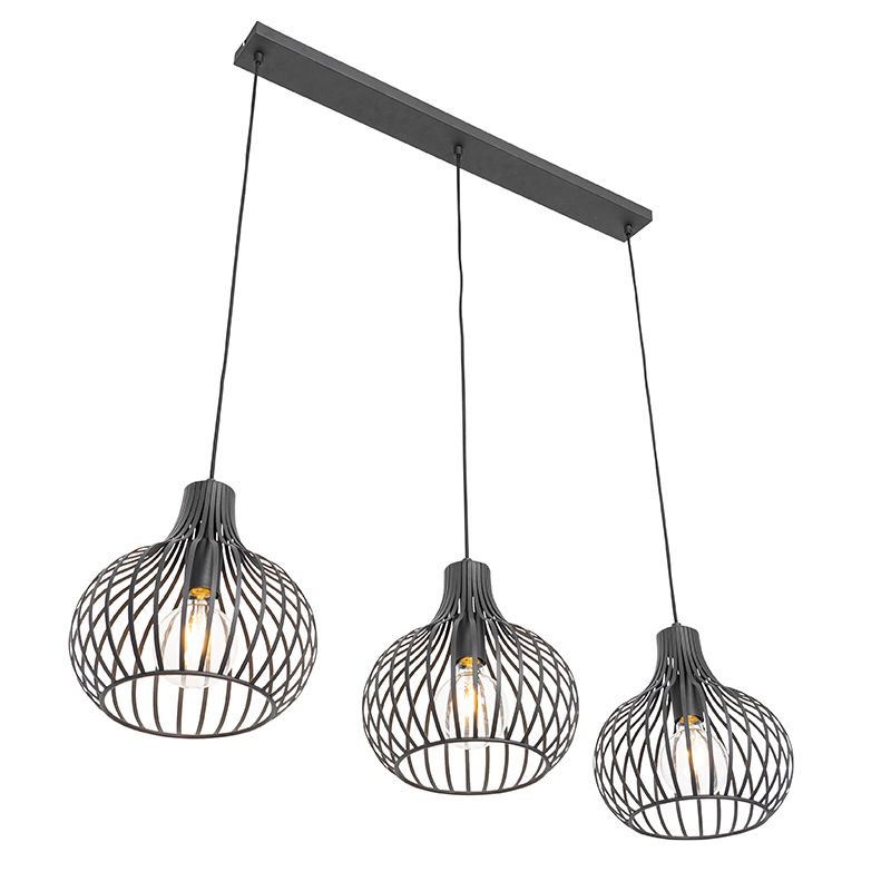Moderne hanglamp zwart 3-lichts - Saffira