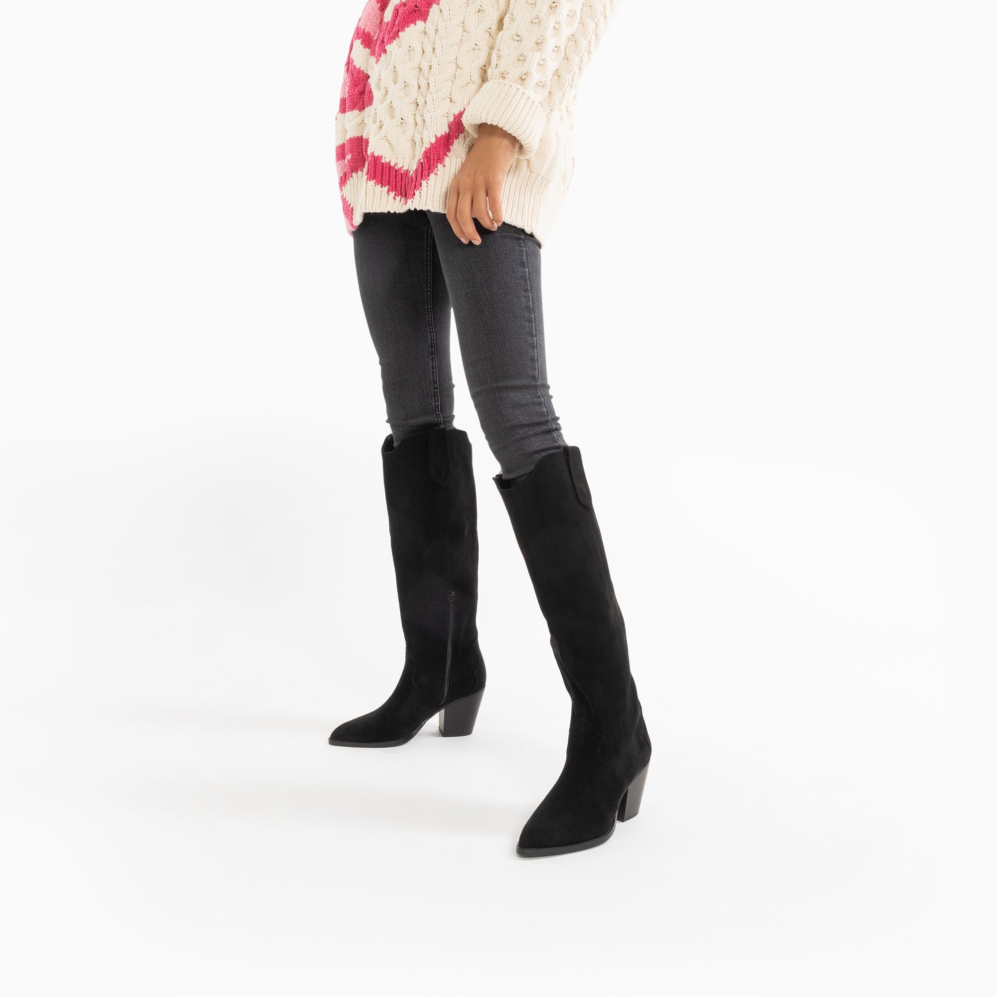 Bottes, Cuissardes-Bottes santiags Sharon noires à talon