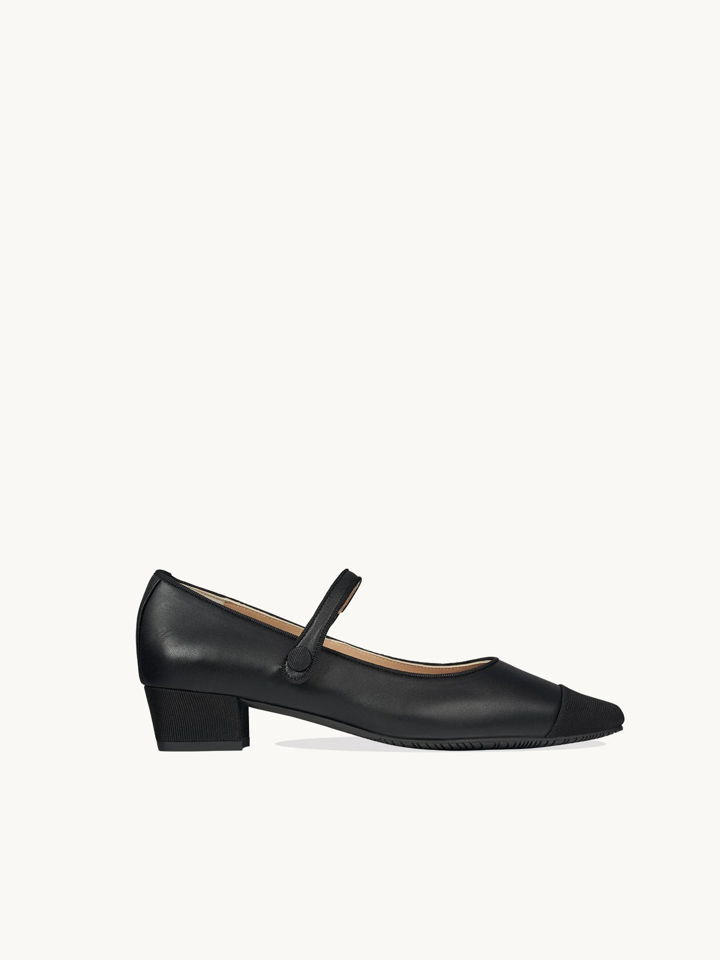 BAMBIE CLASSIC BLACK - Ballerines pointues à petit talon en cuir lisse | Noir